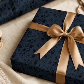 Personalized Obsidian Fleur Monogram Wrapping Paper | Custom Gift Wrap - London Penny Gift Wrap