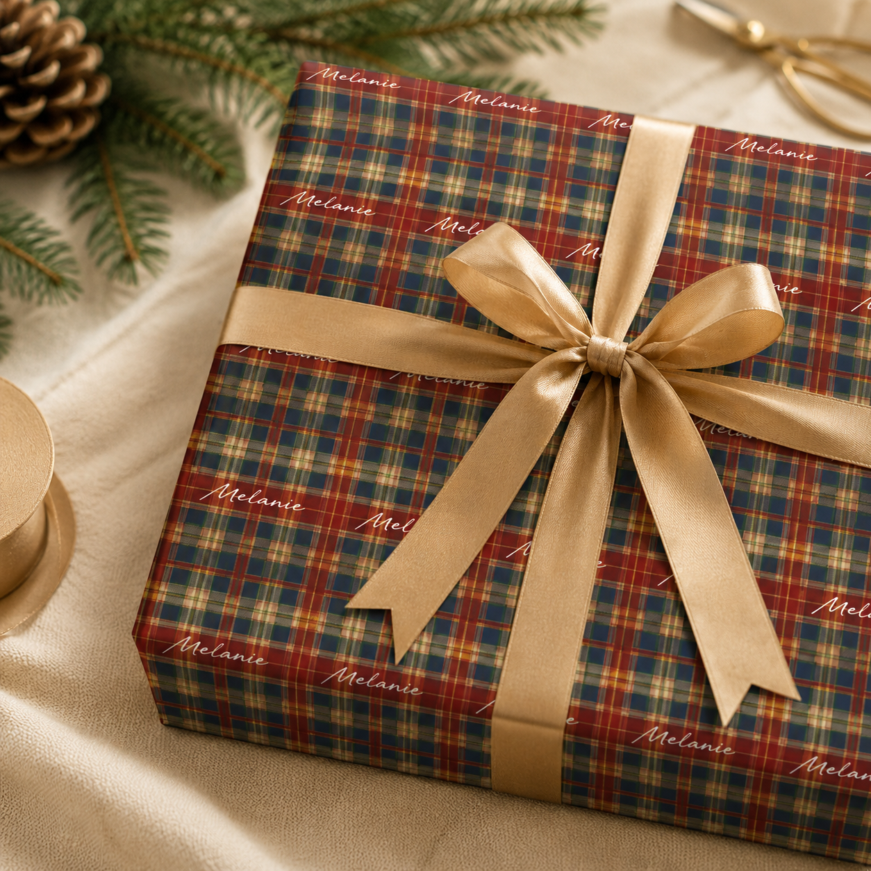 Personalized Tartan Wrapping Paper | Custom Gift Wrap