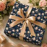 Personalized English Rose Meadow Wrapping Paper | Custom Gift Wrap - London Penny Gift Wrap