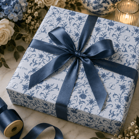 Personalized Porcelain Royale Wrapping Paper | Custom Gift Wrap - London Penny Gift Wrap