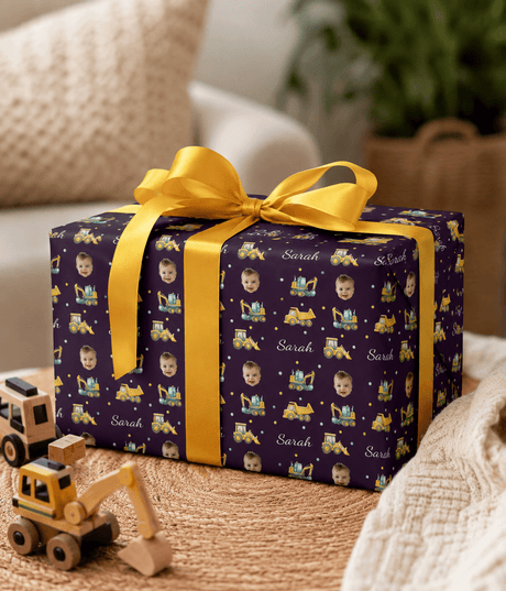 Personalized Under Construction Kid's Wrapping Paper | Custom Gift Wrap - London Penny Gift Wrap