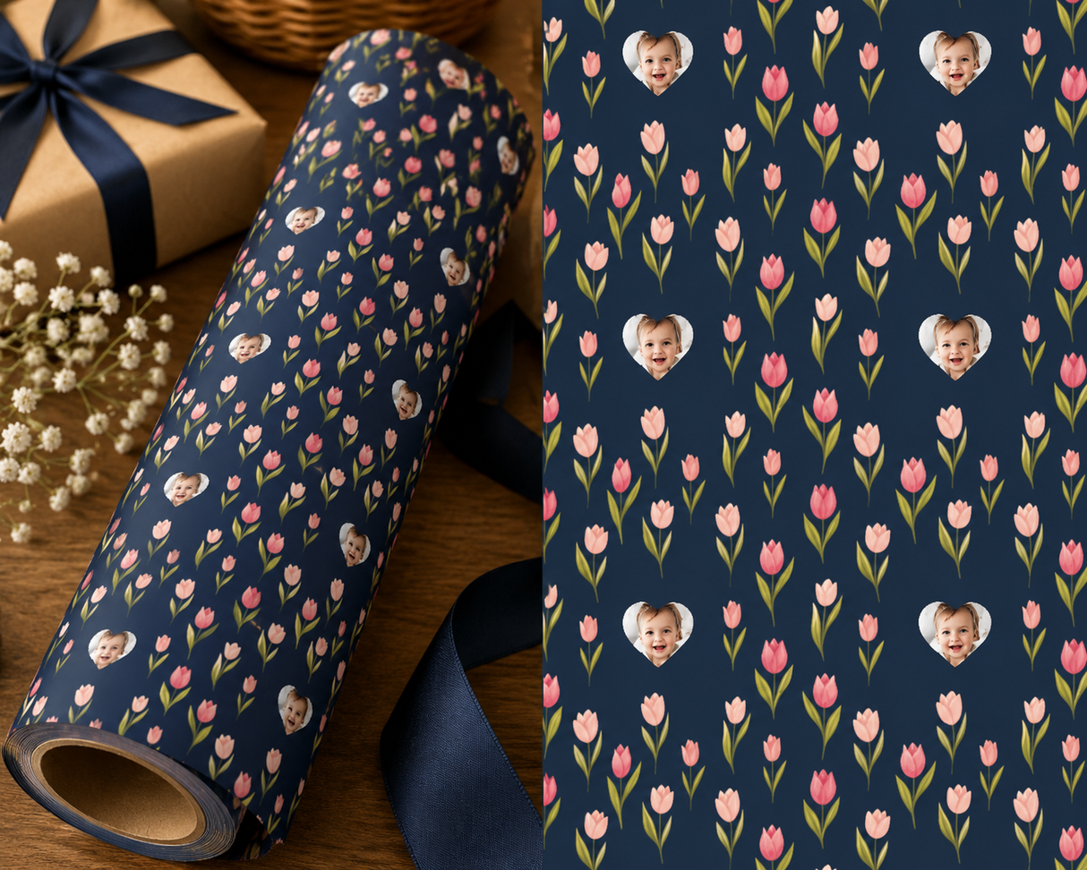 Personalized Pink Blossoms Wrapping Paper | Custom Gift Wrap