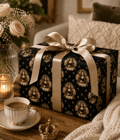 Personalized Mona Lisa Wrapping Paper | Custom Gift Wrap - London Penny Gift Wrap