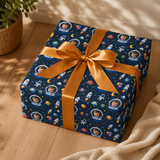 Personalized Outer Space Birthday Wrapping Paper | Custom Gift Wrap