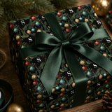 Personalized Fir & Frost Holiday Monogram Wrapping Paper | Custom Gift Wrap