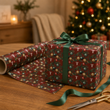 Personalized Fir & Frost Holiday Monogram Wrapping Paper | Custom Gift Wrap