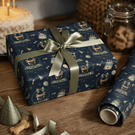 Personalized Birthday Pup Wrapping Paper | Custom Gift Wrap - London Penny Gift Wrap