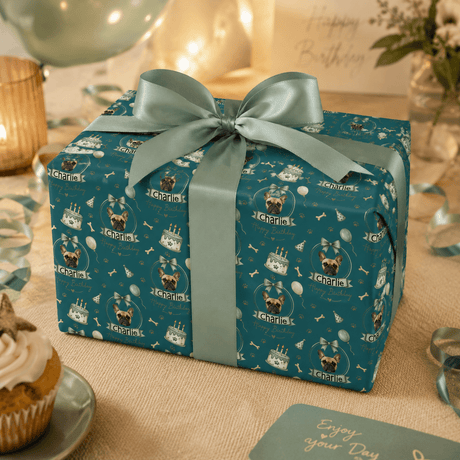 Personalized Birthday Pup Wrapping Paper | Custom Gift Wrap - London Penny Gift Wrap