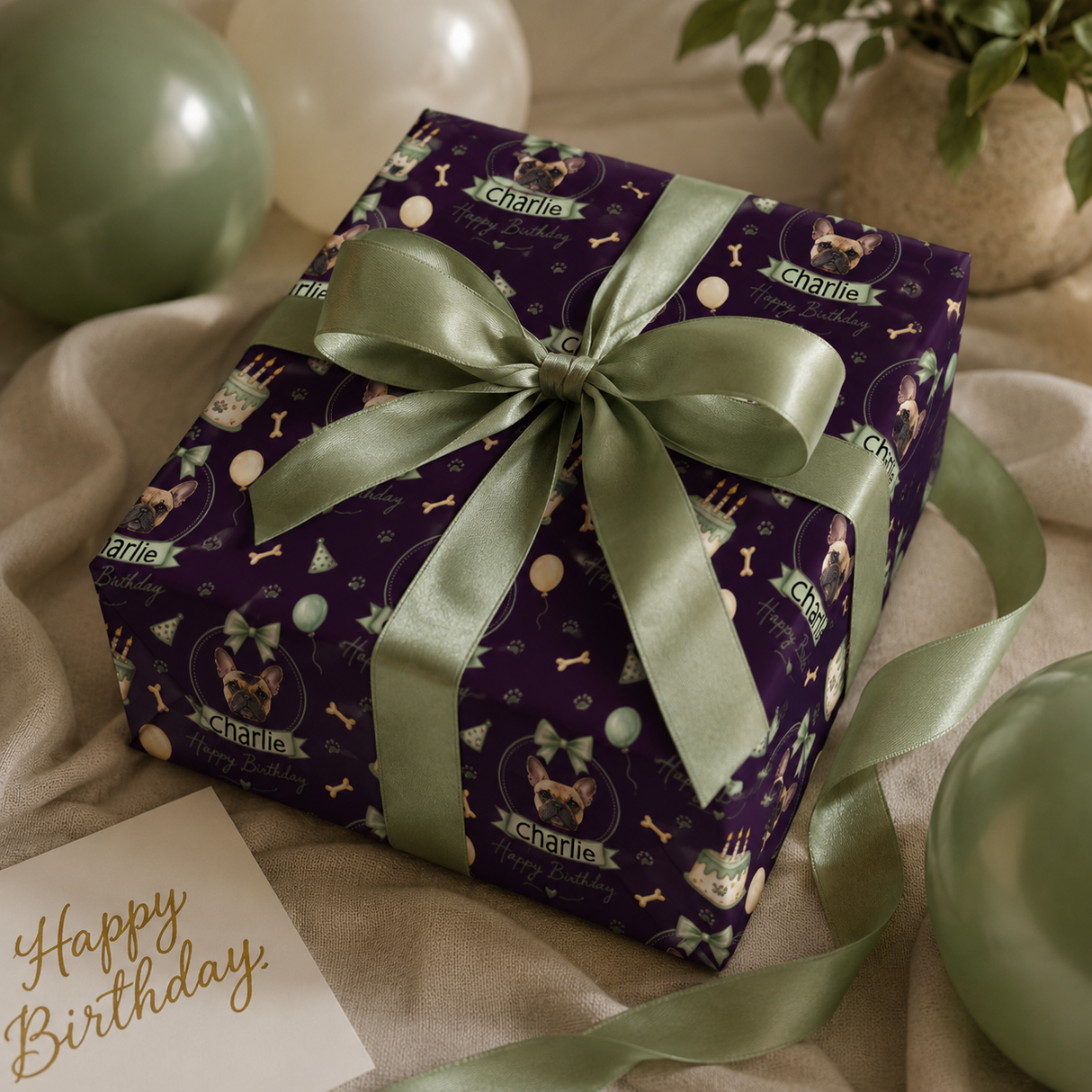 Personalized Birthday Pup Wrapping Paper | Custom Gift Wrap