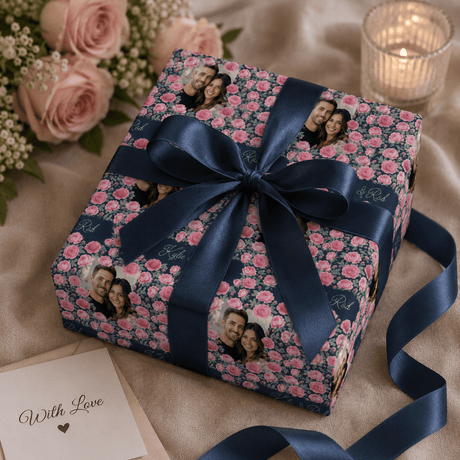 Personalized Blushing Bloom Wrapping Paper | Custom Gift Wrap - London Penny Gift Wrap