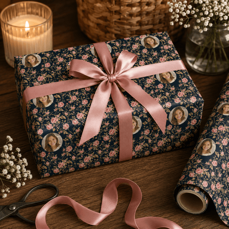 Personalized Blushing Vines Wrapping Paper | Custom Gift Wrap - London Penny Gift Wrap
