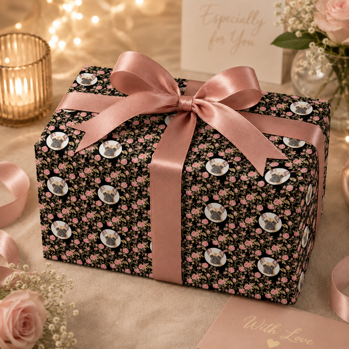 Personalized Blushing Vines Wrapping Paper | Custom Gift Wrap