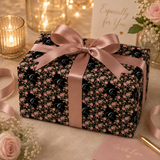 Personalized Blushing Vines Monogram Wrapping Paper | Custom Gift Wrap
