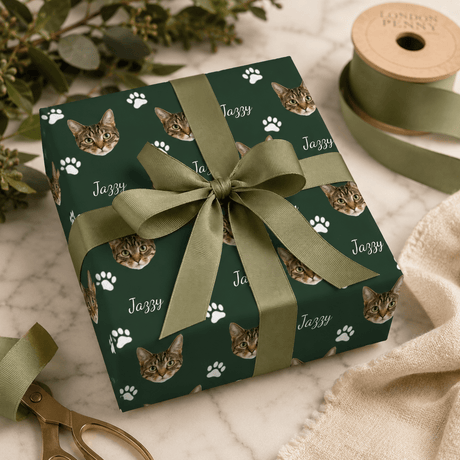 Personalized Cat 6FT Wrapping Paper | Custom Gift Wrap - London Penny Gift Wrap