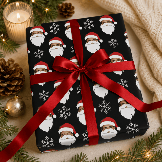 Personalized Santa 6FT Wrapping Paper | Custom Gift Wrap - London Penny Gift Wrap