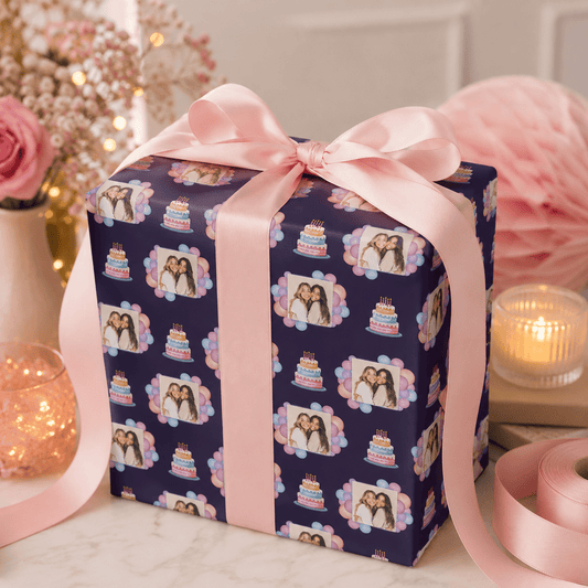 Personalized Birthday Cake 6FT Wrapping Paper | Custom Gift Wrap - London Penny Gift Wrap