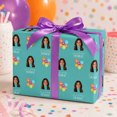 Personalized Birthday Balloons 6FT Wrapping Paper | Custom Gift Wrap - London Penny Gift Wrap