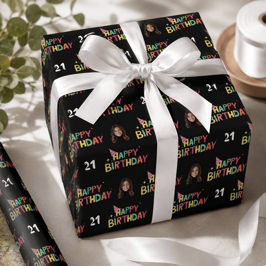 Personalized Happy Birthday 6FT Wrapping Paper | Custom Gift Wrap - London Penny Gift Wrap