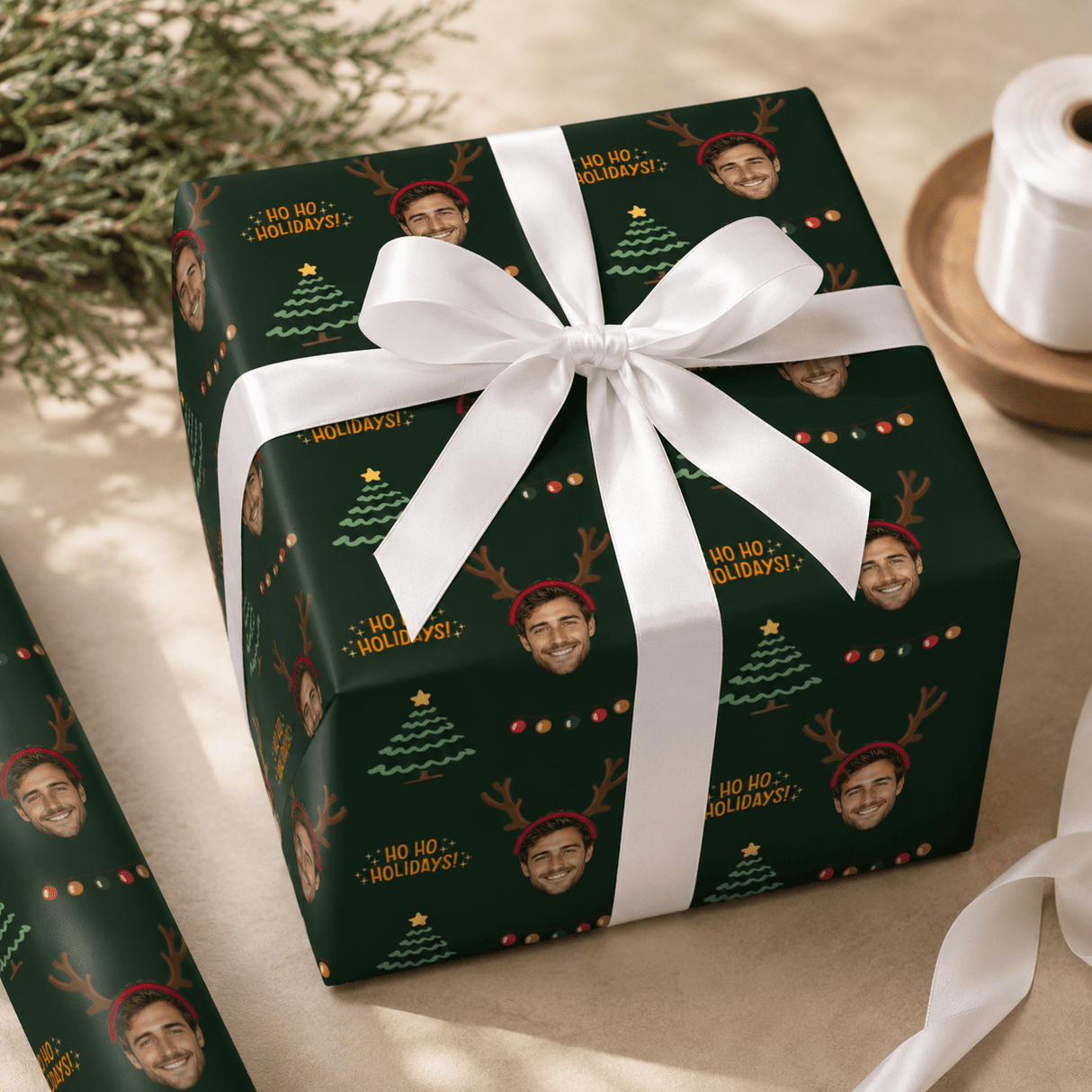 Personalized Reindeer 6FT Wrapping Paper | Custom Gift Wrap - London Penny Gift Wrap