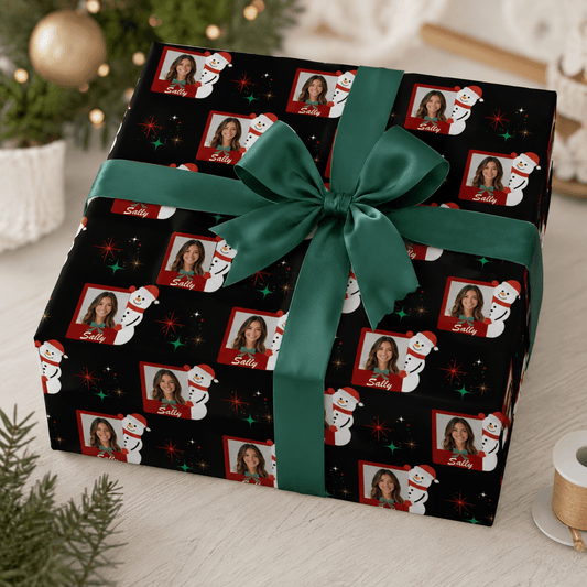 Personalized Snowman 6FT Wrapping Paper | Custom Gift Wrap - London Penny Gift Wrap