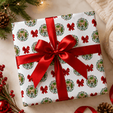 Personalized Holiday Wreath 6FT Wrapping Paper | Custom Gift Wrap - London Penny Gift Wrap