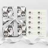 Husky Happiness Gift Wrap Bundle | Wrap, Ribbon & Gift Tags