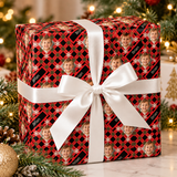 Personalized Holly Jolly Plaid Wrapping Paper | Custom Gift Wrap