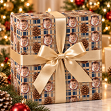 Personalized Plaid & Pinecones Wrapping Paper | Custom Gift Wrap