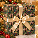 Personalized Yuletide Royal Emblem Wrapping Paper | Custom Gift Wrap