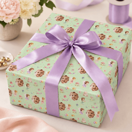 Personalized Fairy Garden Birthday Wrapping Paper | Custom Gift Wrap - London Penny Gift Wrap