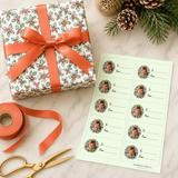 Personalized Yuletide Berry Gift Tag Sticker Sheet