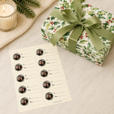 Personalized Yuletide Berry Gift Tag Sticker Sheet