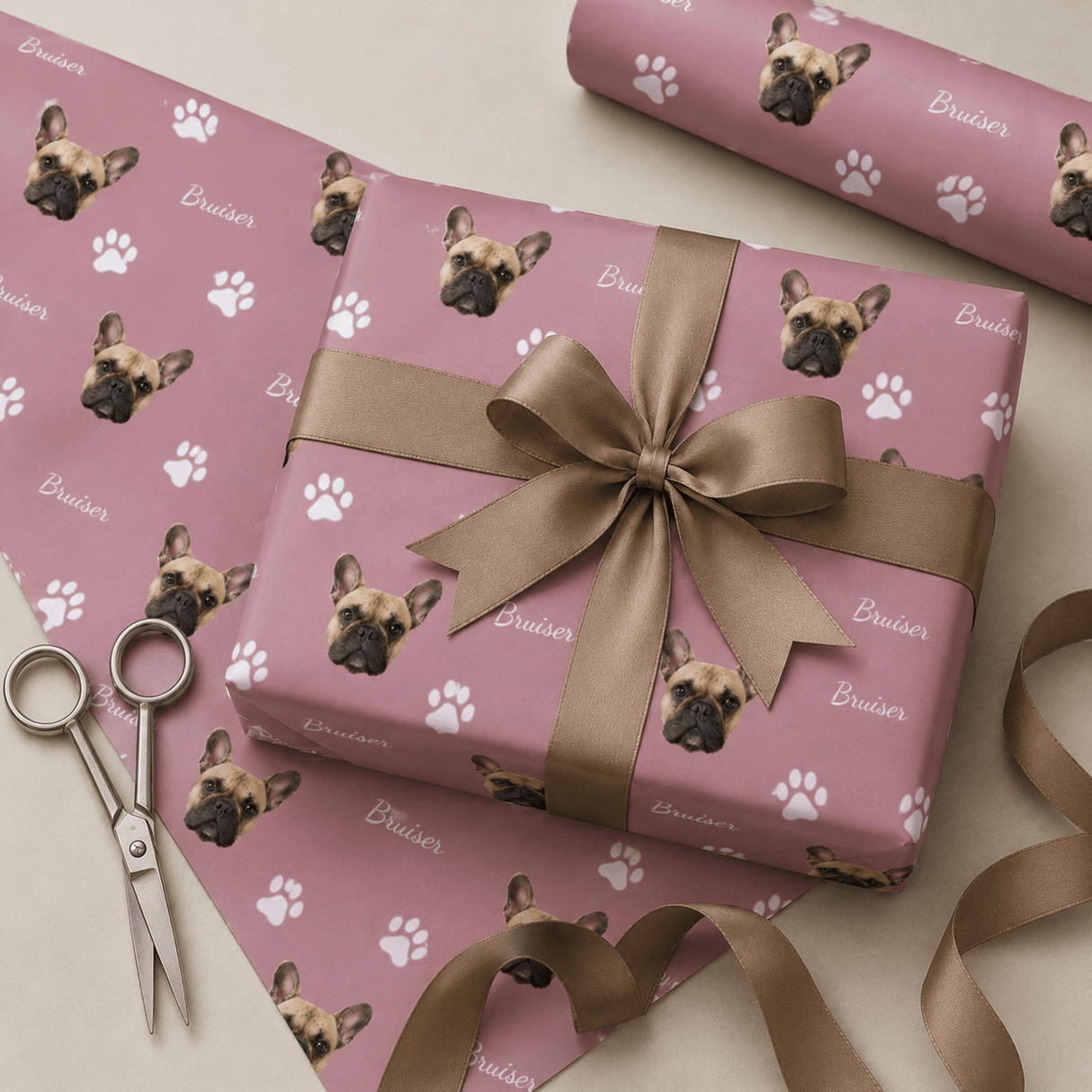 Personalized Dog Paw Print Wrapping Paper | 6 FT Custom Gift Wrap - London Penny Gift Wrap