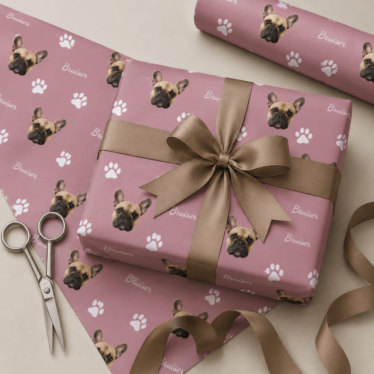 Personalized Dog Paw Print Wrapping Paper | 6 FT Custom Gift Wrap - London Penny Gift Wrap