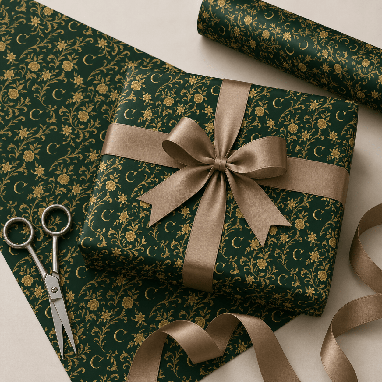 Personalized Monogram Gilded Baroque Wrapping Paper | Custom Gift Wrap - London Penny Gift Wrap