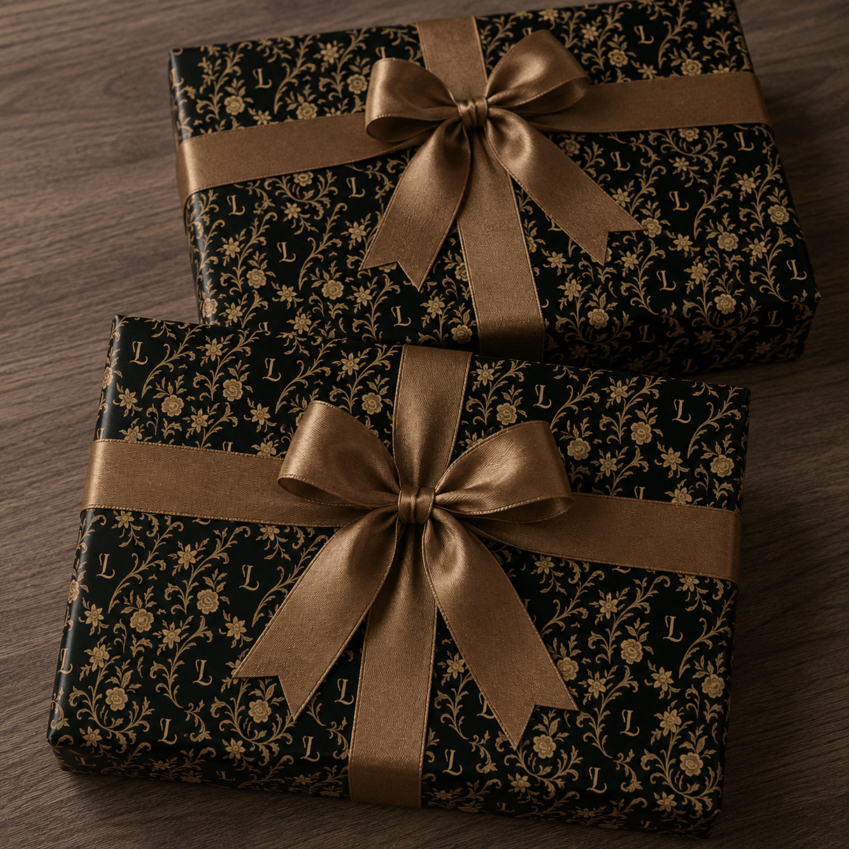 Personalized Monogram Gilded Baroque Wrapping Paper | Custom Gift Wrap - London Penny Gift Wrap