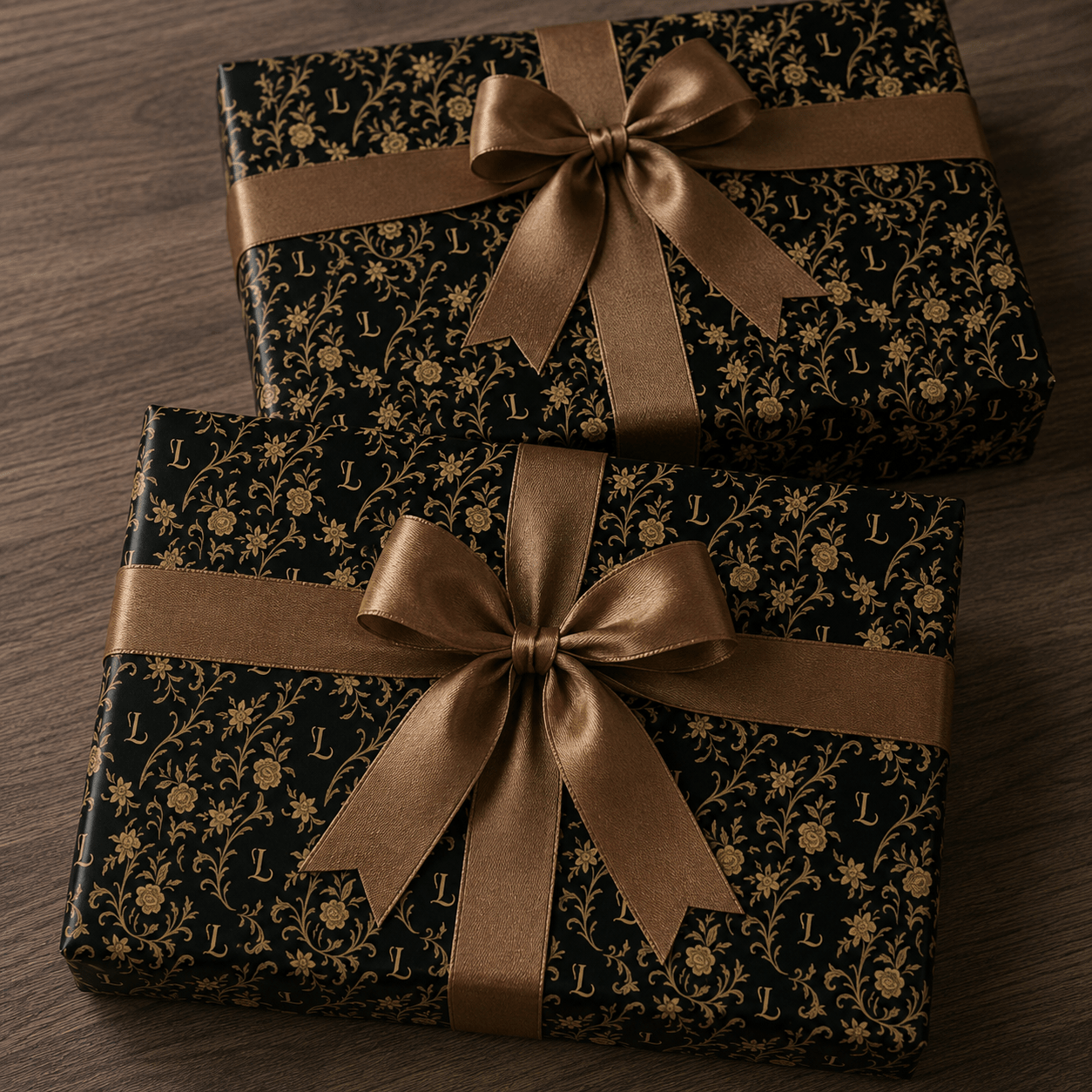 Personalized Monogram Gilded Baroque Wrapping Paper | Custom Gift Wrap - London Penny Gift Wrap