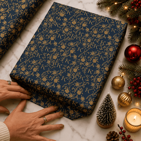 Personalized Monogram Gilded Baroque Wrapping Paper | Custom Gift Wrap - London Penny Gift Wrap
