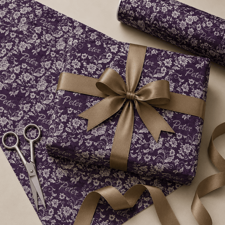 Personalized Ivory Lace Wrapping Paper | Custom Gift Wrap - London Penny Gift Wrap