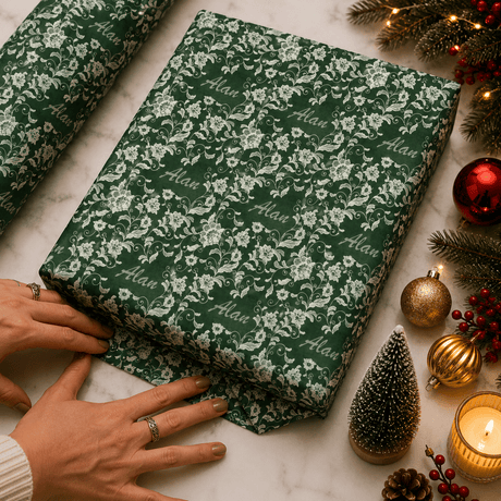 Personalized Ivory Lace Wrapping Paper | Custom Gift Wrap - London Penny Gift Wrap