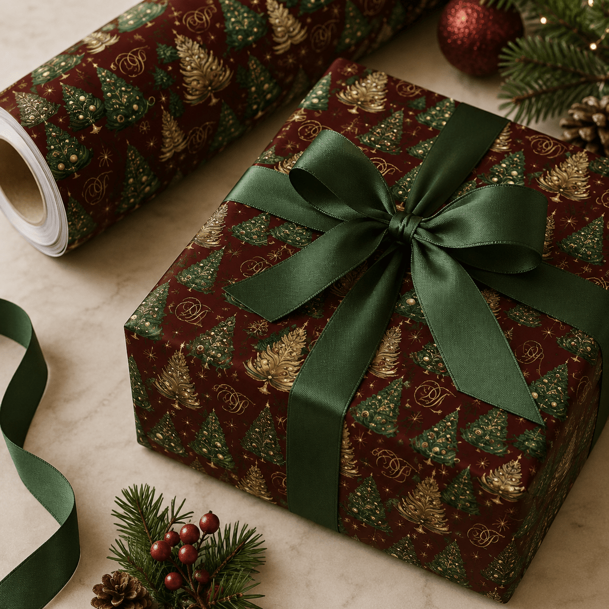 Personalized Enchanted Christmas Wrapping Paper | Custom Gift Wrap - London Penny Gift Wrap