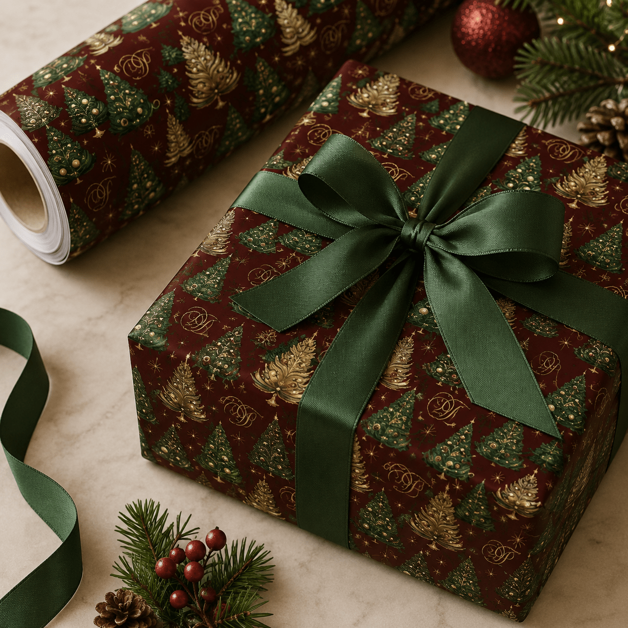 Personalized Enchanted Christmas Wrapping Paper | Custom Gift Wrap - London Penny Gift Wrap