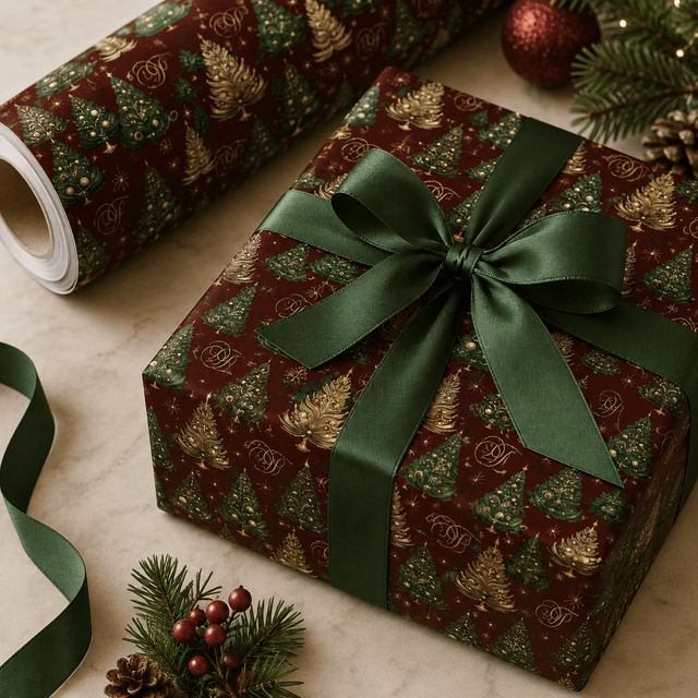 Personalized Enchanted Christmas Wrapping Paper | Custom Gift Wrap - London Penny Gift Wrap