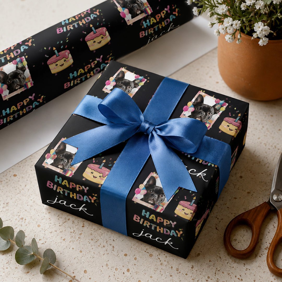 Personalized Birthday Cake Wrapping Paper | Custom Gift Wrap - London Penny Gift Wrap