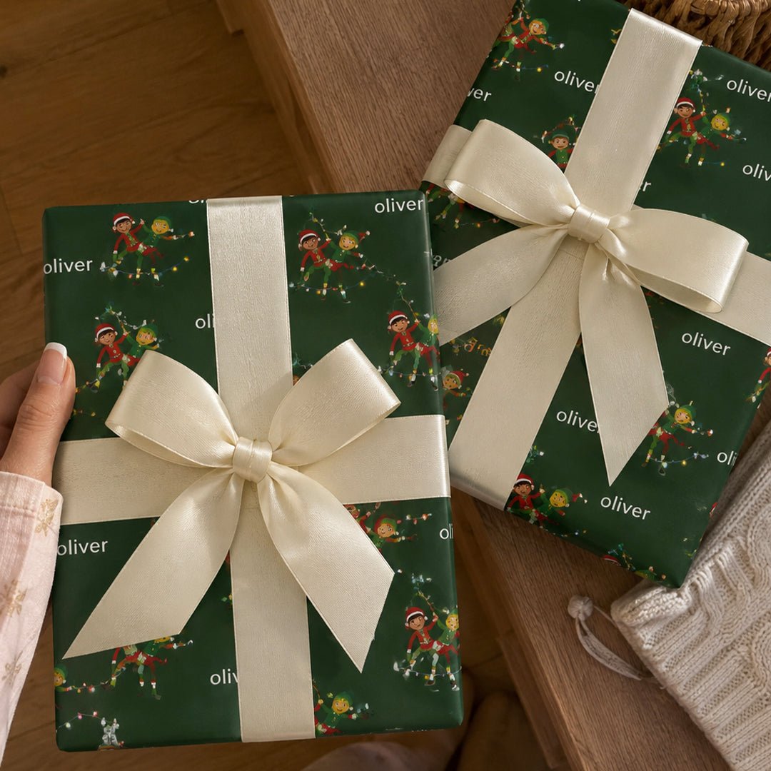 Personalized Elf Wrapping Paper | Custom Gift Wrap - London Penny Gift Wrap