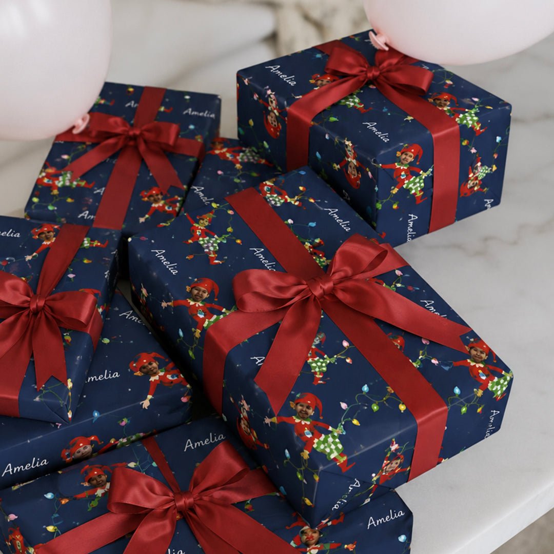 Personalized Elf Wrapping Paper | Custom Gift Wrap - London Penny Gift Wrap