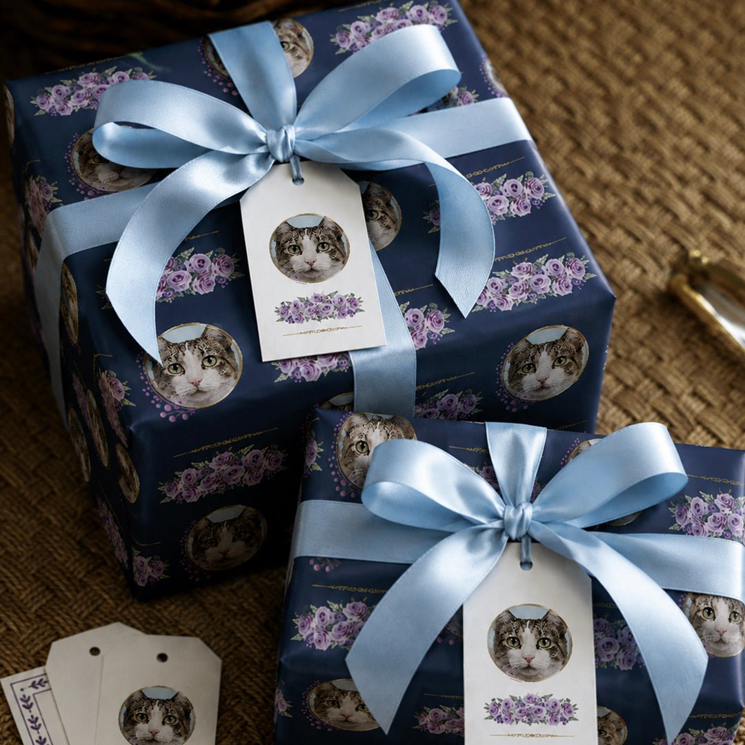 Personalized Flower Framed Wrapping Paper | Custom Gift Wrap - London Penny Gift Wrap