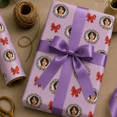 Personalized Holiday Wreath Wrapping Paper | Custom Gift Wrap - London Penny Gift Wrap