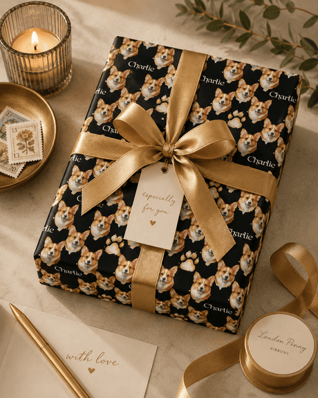 Personalized Corgi Wrapping Paper | Custom Gift Wrap - London Penny Gift Wrap