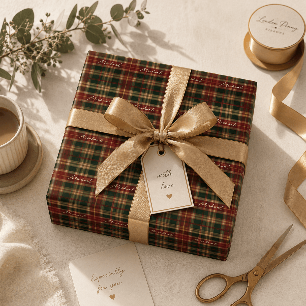 Personalized Tartan Wrapping Paper | Custom Gift Wrap - London Penny Gift Wrap
